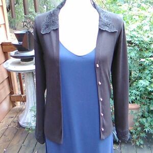 Dana Pisarra Lace Trimmed Cardigan